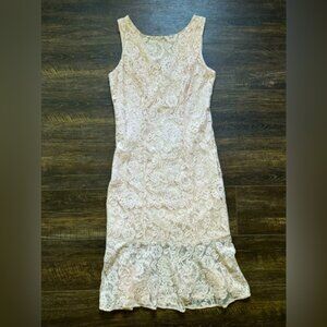 Eva Mendes Pink Lace Dress M